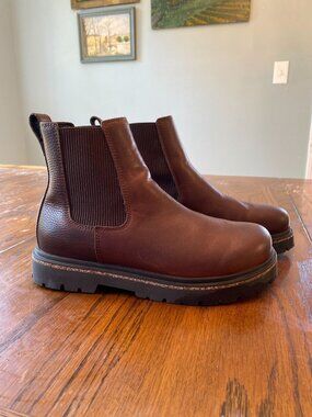Birkenstock Highwood Slip On Leather Boots Chocolate Womens Size 38/7-7.5